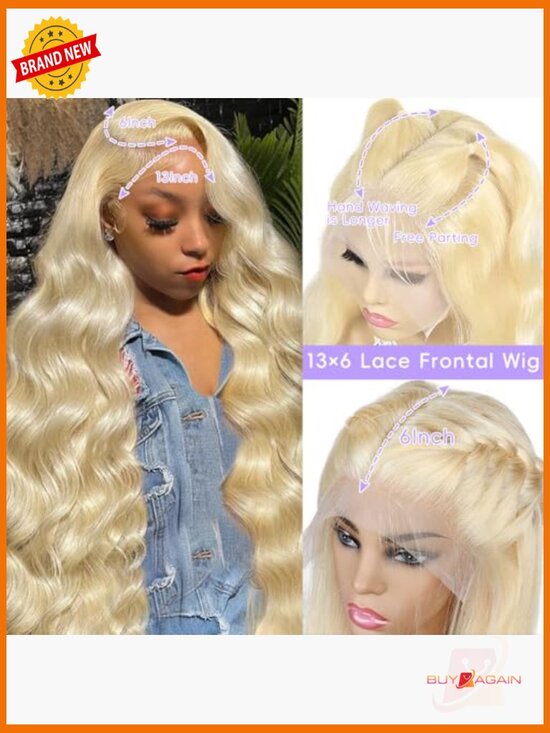 13x6 613 Lace Front Wig Human Hair 28 Inch Body Wave HD Lace 200% Density Pre main image 5
